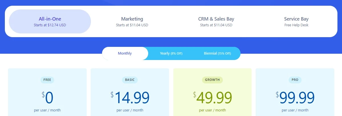 All-in-one pricing