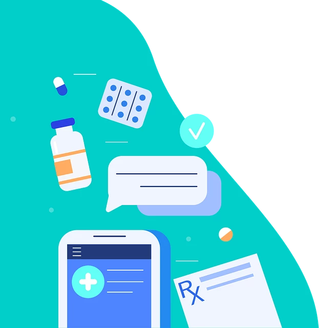 Image depicting online marketing and use of technology in the healthcare industry