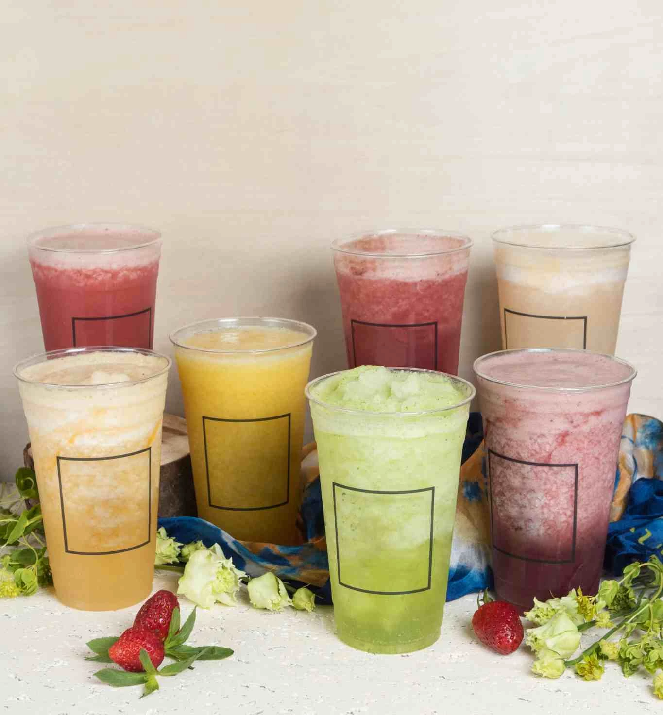 Refreshing juices and smoothies for local farmers market booth