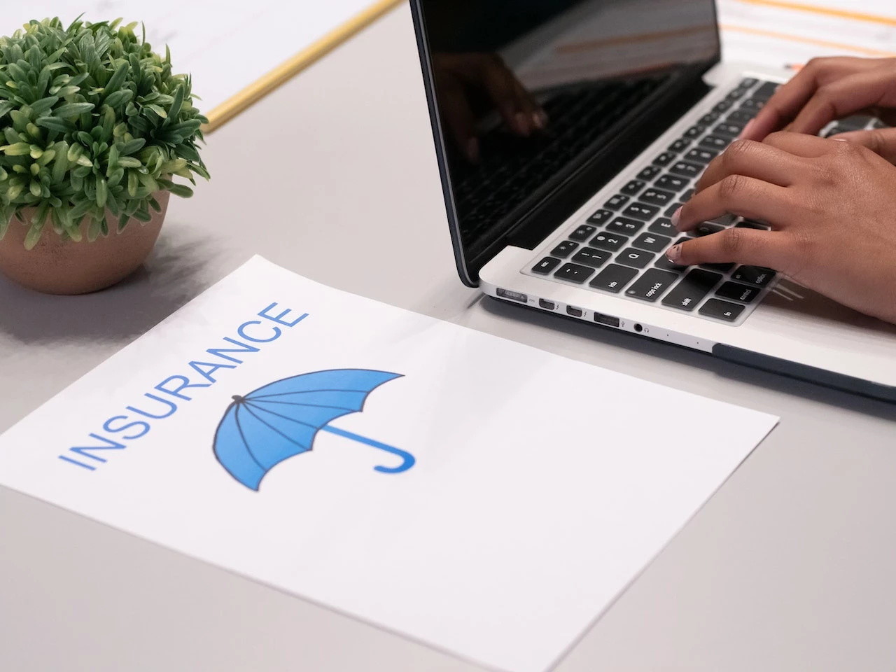 person researching insurance online