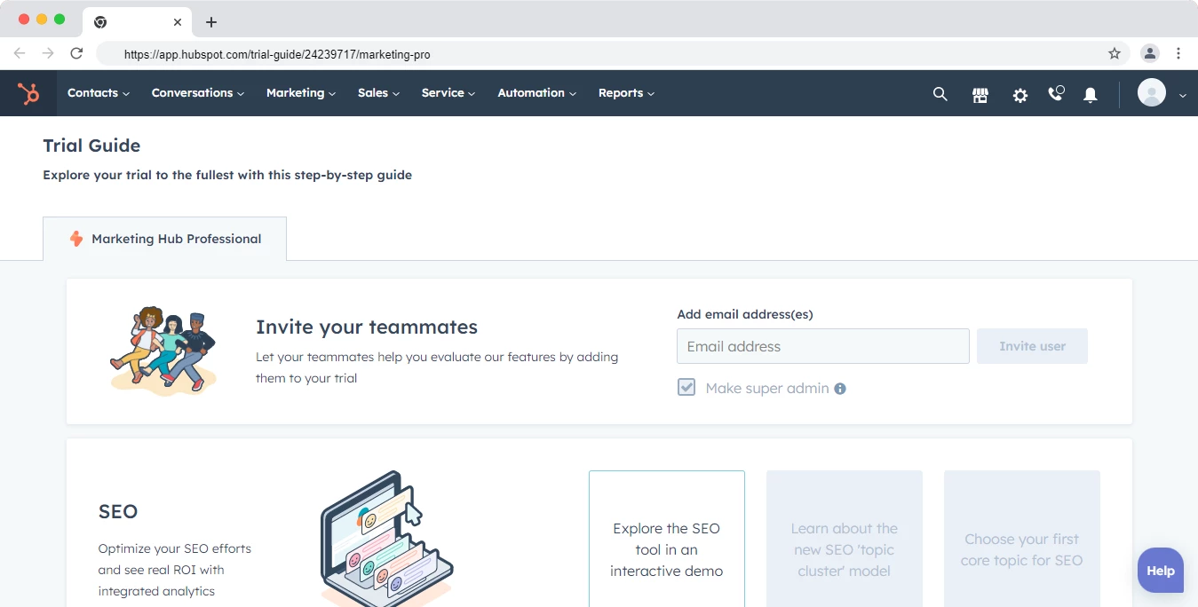 HubSpot User Interface
