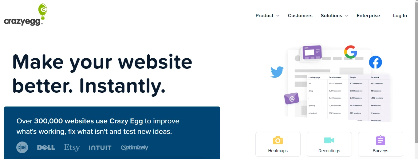 Crazy Egg screenshot