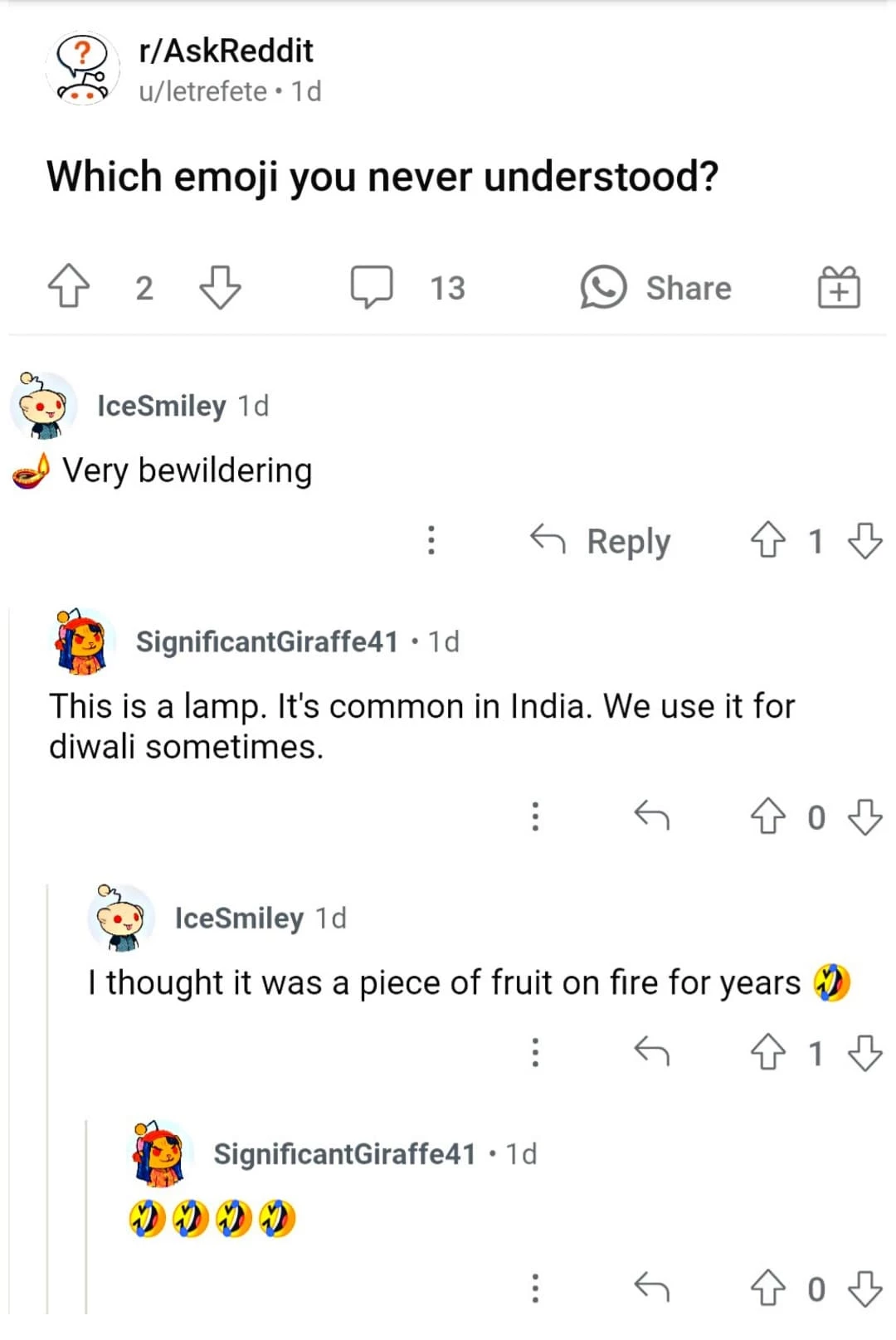 diya lamp emoji example
