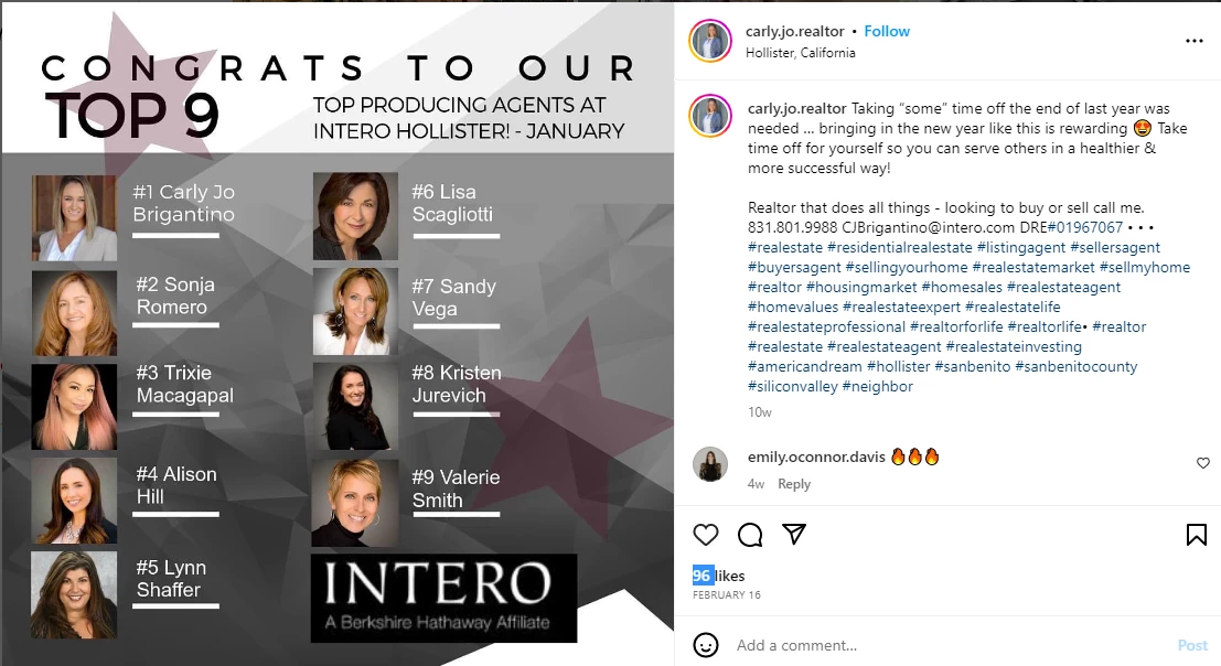 Real estate Instagram post idea