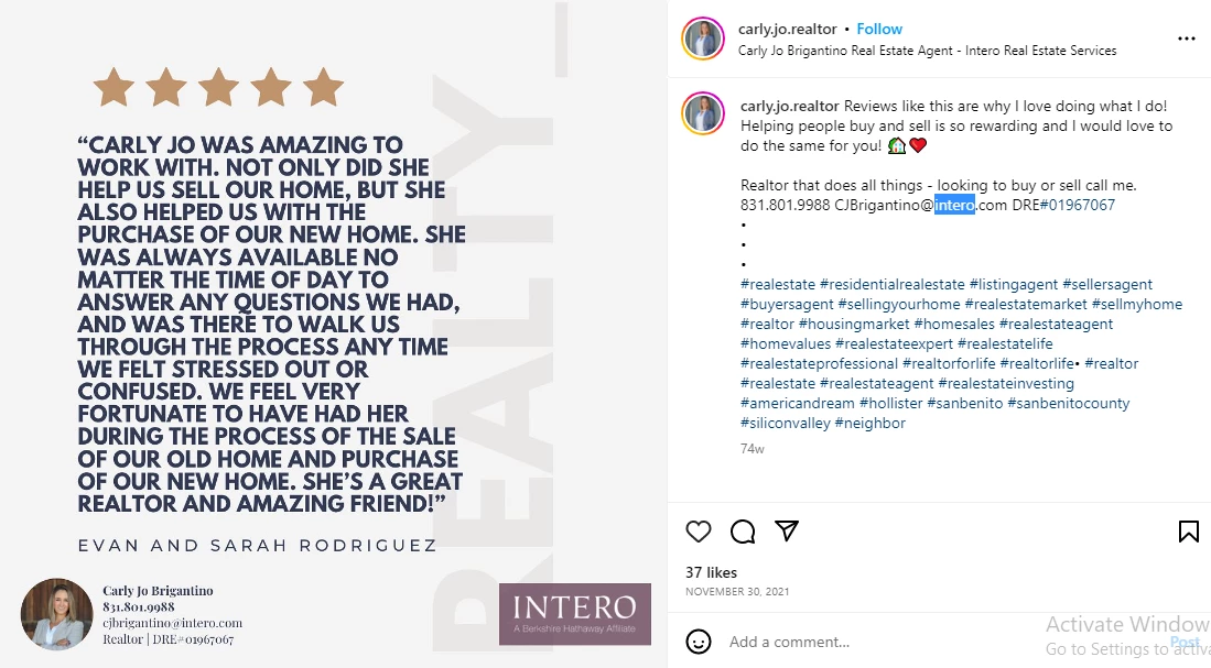 Real estate Instagram post ideas